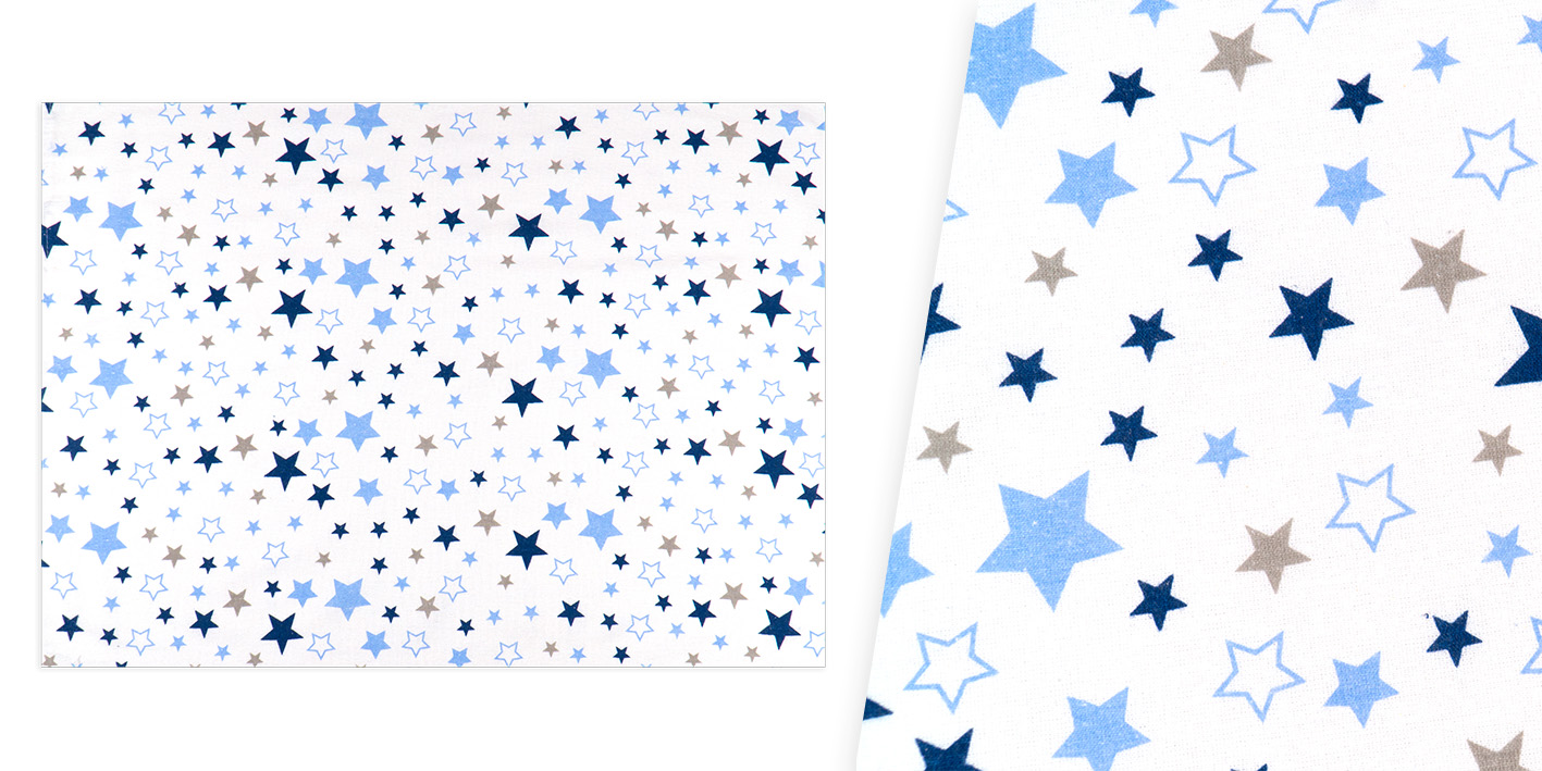 Pielucha flanelowa gwiazdki niebieskie i szare